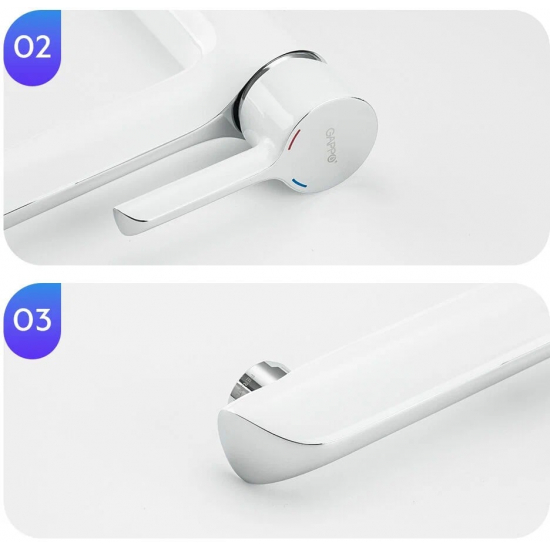 Смеситель для раковины GAPPO G03-8 G1003-18 белый/хром