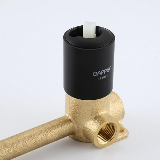 Смеситель для раковины GAPPO G06-6 G1206-6 С ВНУТРЕННЕЙ ЧАСТЬЮ, чёрный матовый