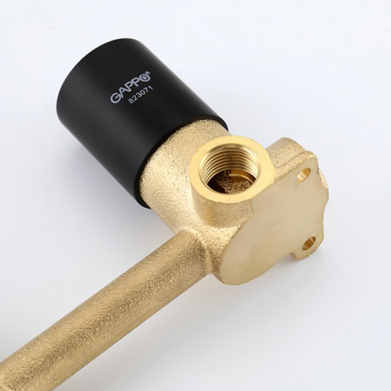 Смеситель для раковины GAPPO G06-6 G1206-6 С ВНУТРЕННЕЙ ЧАСТЬЮ, чёрный матовый