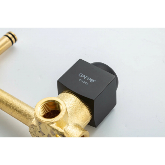 Смеситель для раковины GAPPO G07-6 G1007-26 С ВНУТРЕННЕЙ ЧАСТЬЮ, чёрный матовый