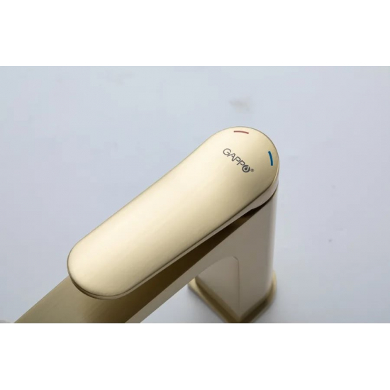 Смеситель для раковины GAPPO G10-3 G1010-3 золотой сатин