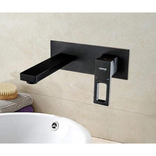 Смеситель для раковины GAPPO G17-6 G1017-16 С ВНУТРЕННЕЙ ЧАСТЬЮ, чёрный матовый