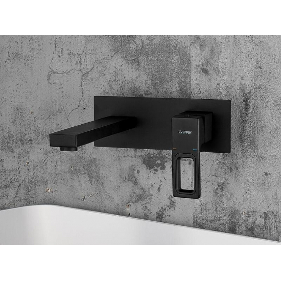 Смеситель для раковины GAPPO G17-6 G1017-16 С ВНУТРЕННЕЙ ЧАСТЬЮ, чёрный матовый