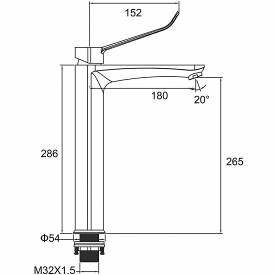Смеситель для раковины GAPPO G21 G1021-21 медицинский, хром
