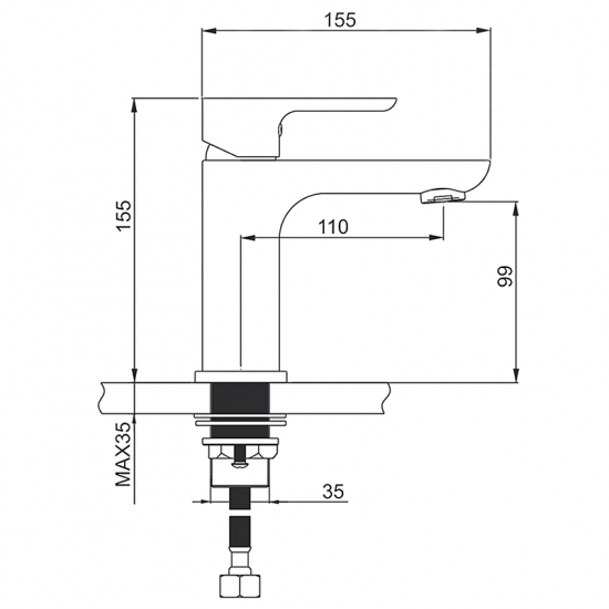 Смеситель для раковины GAPPO G48 G1048 белый/хром