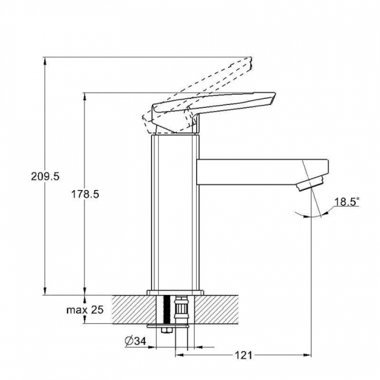 Смеситель для раковины GLAUF LOF1-A033 хром