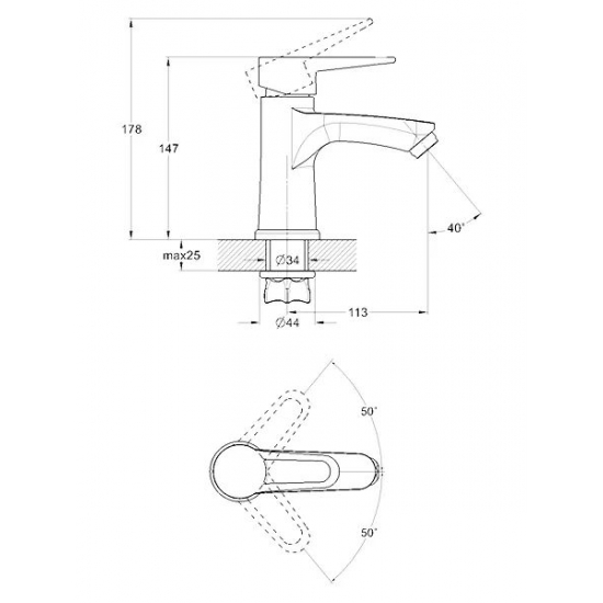 Смеситель для раковины GLAUF NUD1-A04 хром