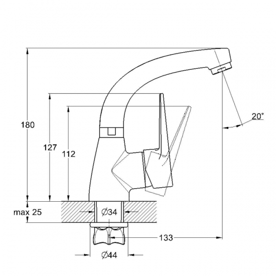 Смеситель для раковины GLAUF ZOP1-A045 хром