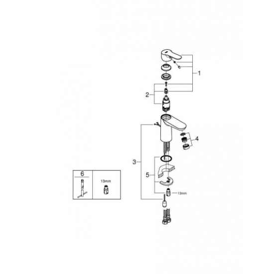 Смеситель для раковины GROHE BauEdge 23329000 хром