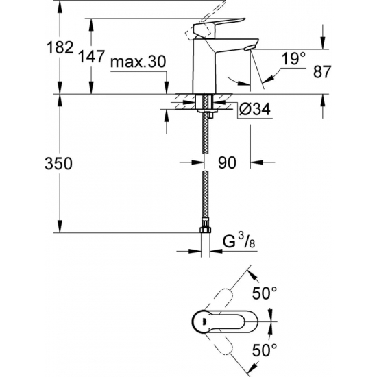 Смеситель для раковины GROHE BauEdge 23330000 хром