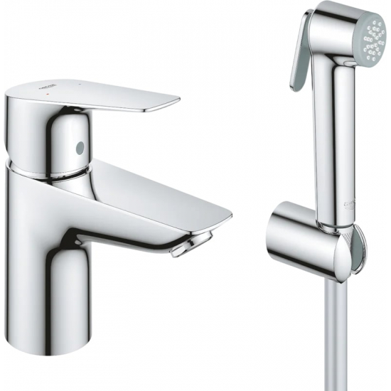 Смеситель для раковины GROHE BauEdge 23757001 с гигиеническим душем, хром