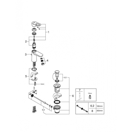 Смеситель для раковины GROHE BauLoop 23335000 хром
