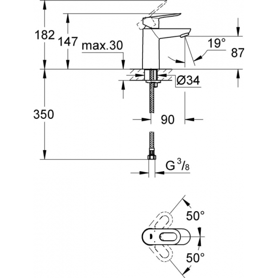 Смеситель для раковины GROHE BauLoop 23337000 хром