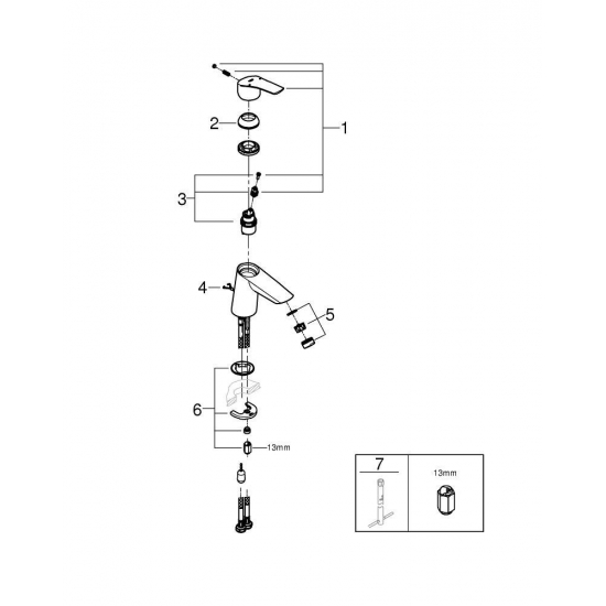Смеситель для раковины GROHE Eurosmart 23966003 хром