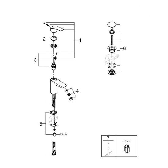 Смеситель для раковины GROHE Eurosmart 23988003 хром