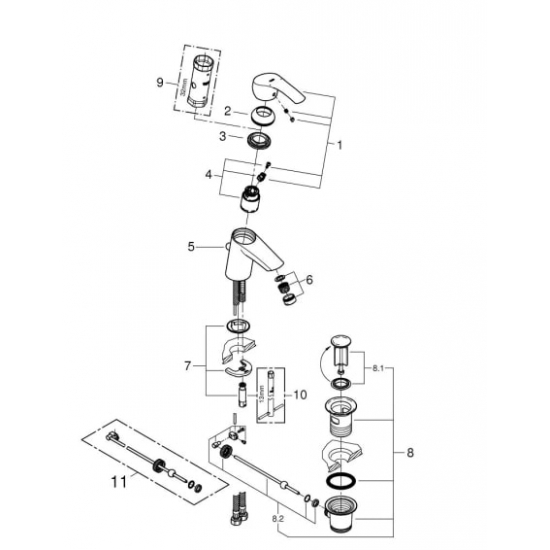 Смеситель для раковины GROHE Eurosmart New 33265002 хром