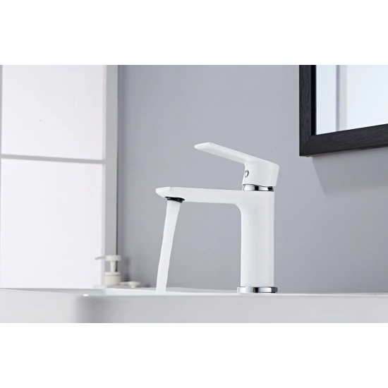 Смеситель для раковины HAIBA HB10505-8 белый/хром