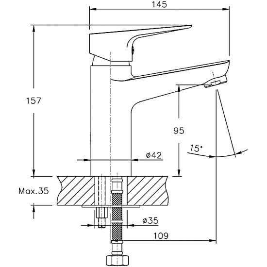 Смеситель для раковины HAIBA HB10506 хром