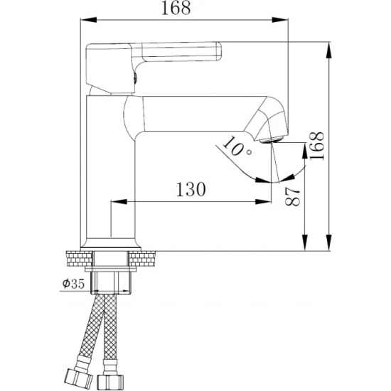 Смеситель для раковины HAIBA HB10814-7 чёрный матовый