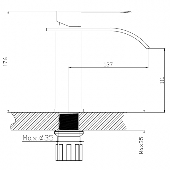Смеситель для раковины HAIBA HB12815 из нержавеющей стали