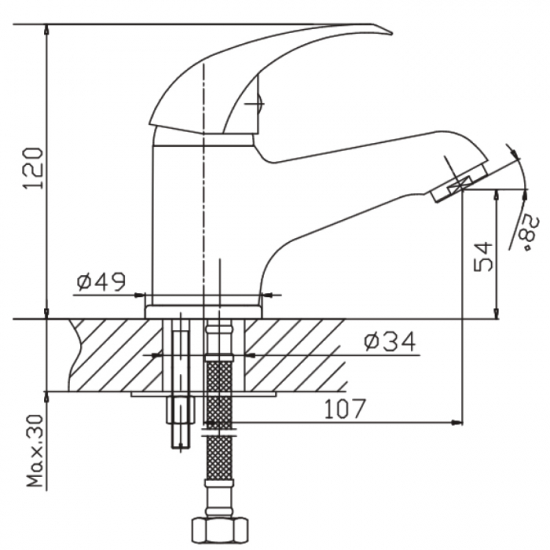 Смеситель для раковины HAIBA HB15 HB1015 хром