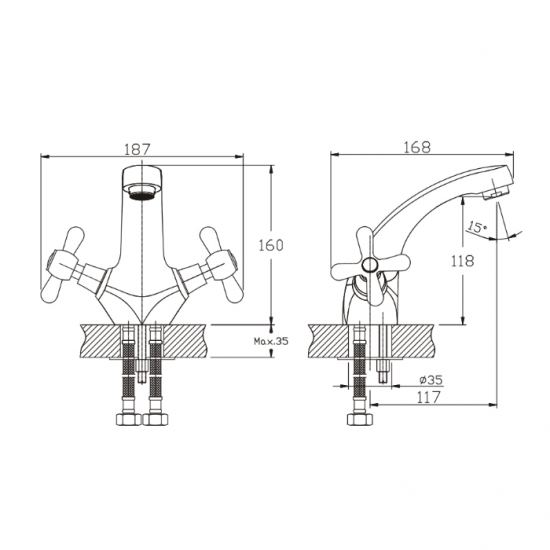 Смеситель для раковины HAIBA HB25 HB1025 хром
