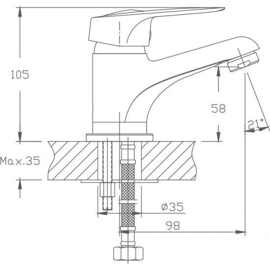 Смеситель для раковины HAIBA HB37 HB1037 хром