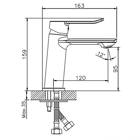 Смеситель для раковины HAIBA HB556 HB10556 хром