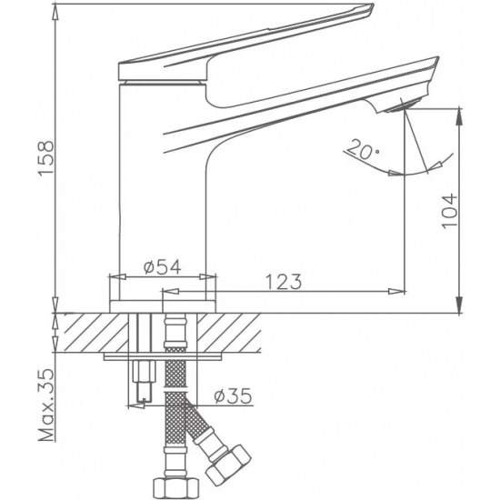 Смеситель для раковины HAIBA HB595 HB10595 хром
