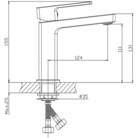 Смеситель для раковины HAIBA HB615-7 HB10615-7 чёрный матовый
