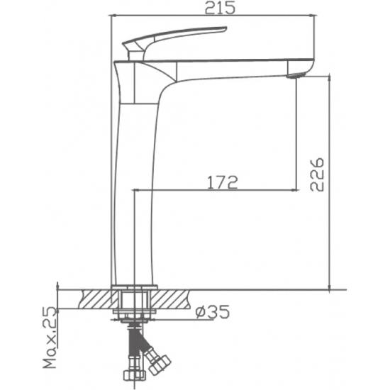 Смеситель для раковины HAIBA HB616 HB11616 хром