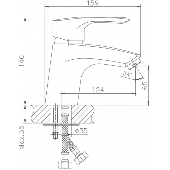 Смеситель для раковины HAIBA HB66 HB1066 хром