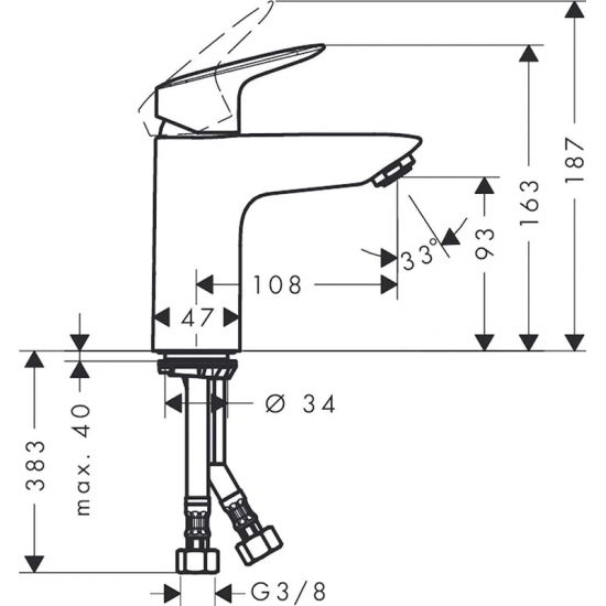 Смеситель для раковины HANSGROHE Logis 71101000 хром