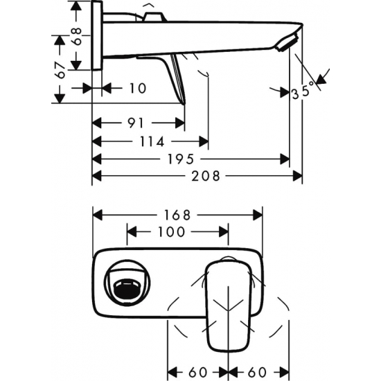 Смеситель для раковины HANSGROHE Logis 71220000 С ВНУТРЕННЕЙ ЧАСТЬЮ хром