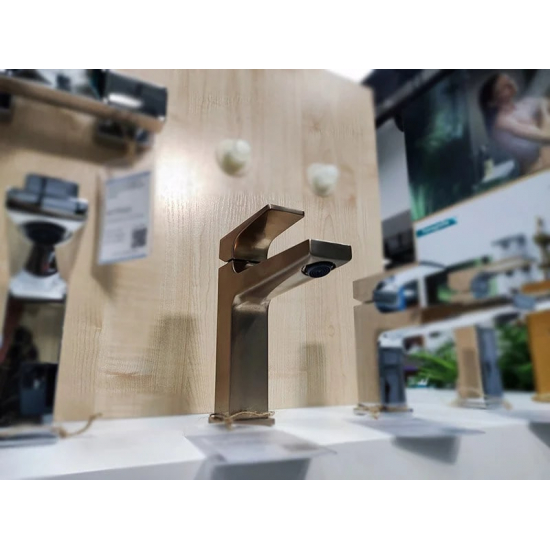 Смеситель для раковины HANSGROHE Metropol 32507140 с донным клапаном Push-Open, шлифованная бронза