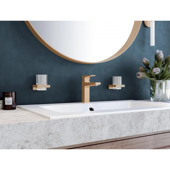 Смеситель для раковины HANSGROHE Metropol 32507140 с донным клапаном Push-Open, шлифованная бронза