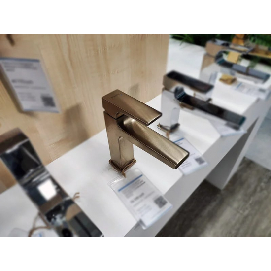 Смеситель для раковины HANSGROHE Metropol 32507140 с донным клапаном Push-Open, шлифованная бронза