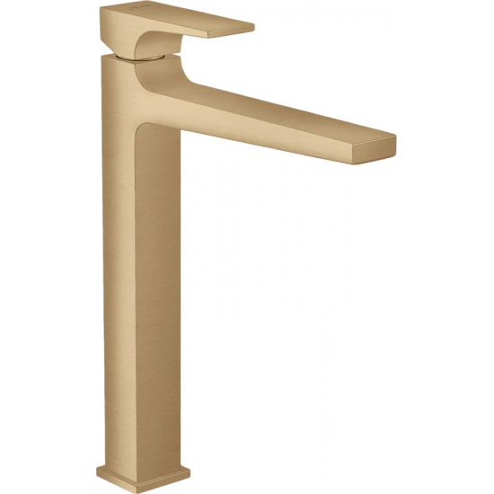 Смеситель для раковины HANSGROHE Metropol 32512140 с донным клапаном Push-Open, шлифованная бронза