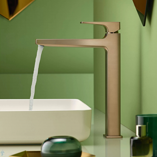 Смеситель для раковины HANSGROHE Metropol 32512140 с донным клапаном Push-Open, шлифованная бронза