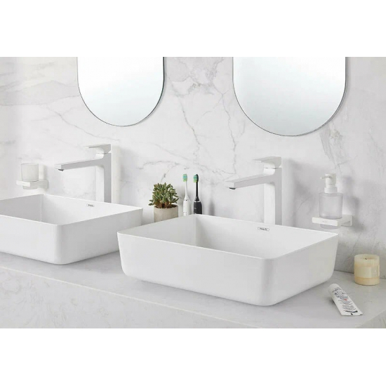 Смеситель для раковины HANSGROHE Metropol 32512700 с донным клапаном Push-Open, белый матовый