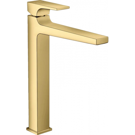 Смеситель для раковины HANSGROHE Metropol 32512990 с донным клапаном Push-Open, полированное золото
