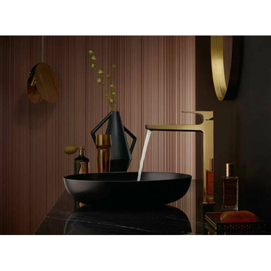 Смеситель для раковины HANSGROHE Metropol 32512990 с донным клапаном Push-Open, полированное золото