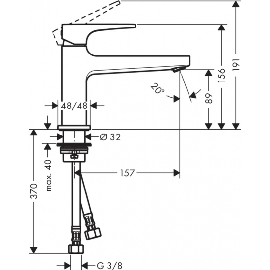 Смеситель для раковины HANSGROHE Metropol 74502000 хром
