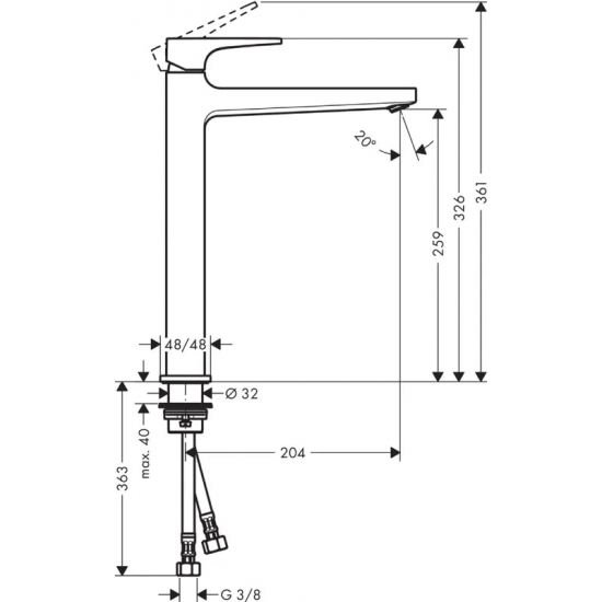 Смеситель для раковины HANSGROHE Metropol 74512000 хром