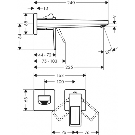 Смеситель для раковины HANSGROHE Metropol 74526000 С ВНУТРЕННЕЙ ЧАСТЬЮ хром