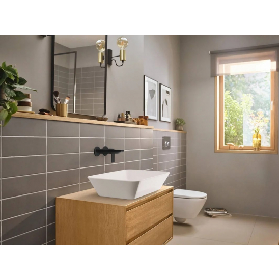 Смеситель для раковины HANSGROHE Rebris E 72568670 С ВНУТРЕННЕЙ ЧАСТЬЮ чёрный матовый