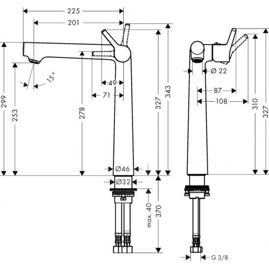 Смеситель для раковины HANSGROHE Talis S 72116000 хром