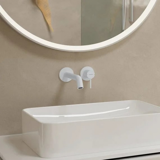 Смеситель для раковины HANSGROHE Tecturis S 73350700 С ВНУТРЕННЕЙ ЧАСТЬЮ матовый белый