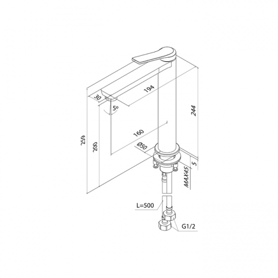 Смеситель для раковины IDDIS Parker PARGM01i01 матовый графит