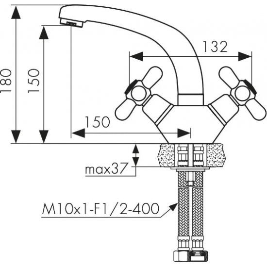 Смеситель для раковины KAISER Carlson 11011 хром